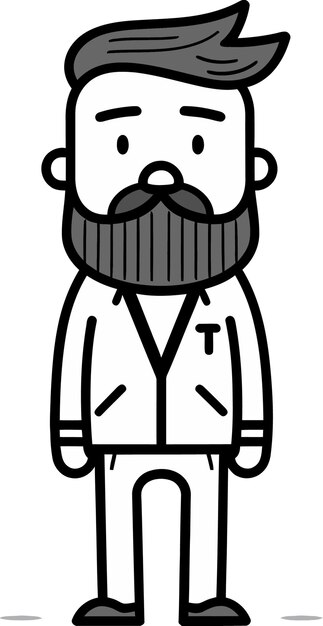 un dibujo de dibujos animados de un oso con barba y bigote