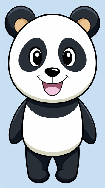 un dibujo de dibujos animados de un oso panda con una boca blanca y una nariz negra