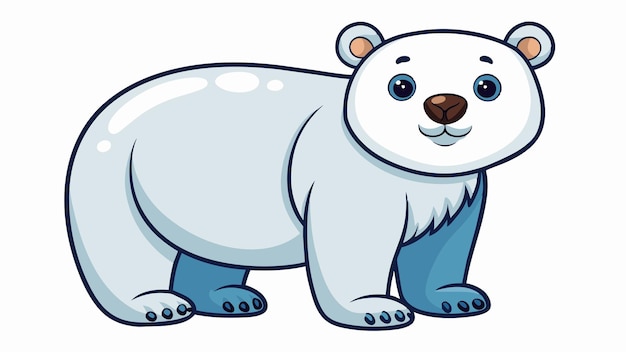 un dibujo de dibujos animados de un oso polar con una cara azul
