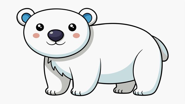 un dibujo de dibujos animados de un oso polar con una nariz rosa y una nariz azul