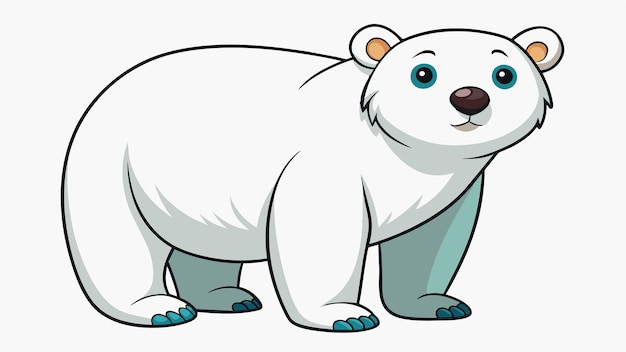 un dibujo de dibujos animados de un oso polar con un ojo azul