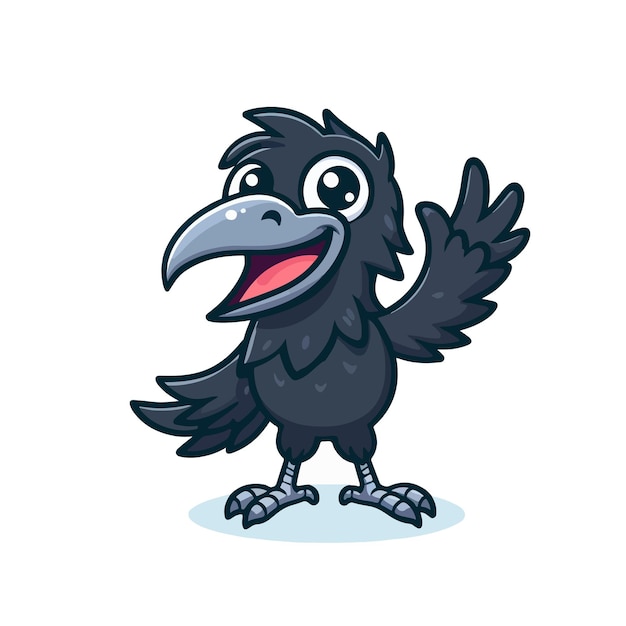 un dibujo de dibujos animados de un pájaro apuntando hacia arriba con un ave volando en el fondo
