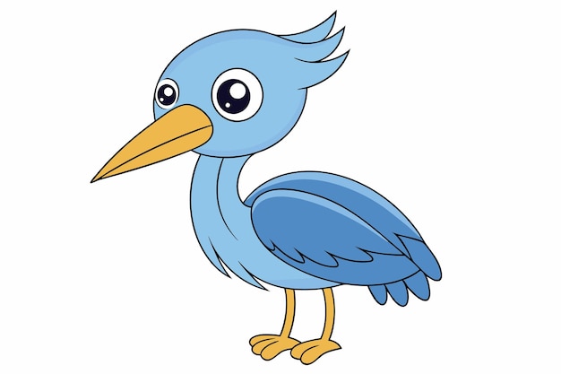 un dibujo de dibujos animados de un pájaro azul con un gran pico