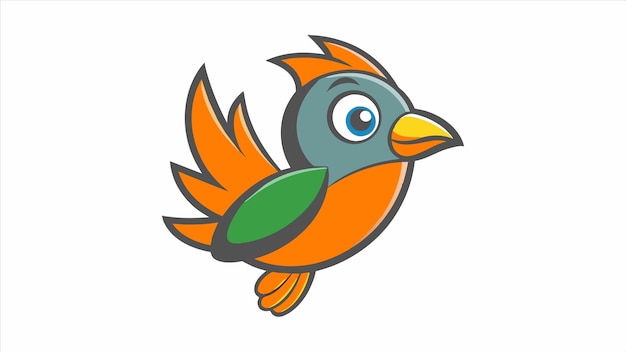 un dibujo de dibujos animados de un pájaro con una camiseta verde