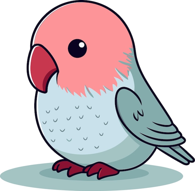 un dibujo de dibujos animados de un pájaro colorido con un pico rosa y un pico azul