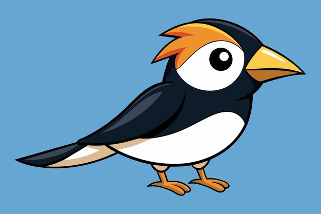 un dibujo de dibujos animados de un pájaro con un fondo azul