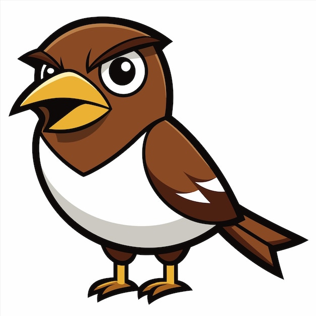 un dibujo de dibujos animados de un pájaro con un pecho blanco y un cofre blanco