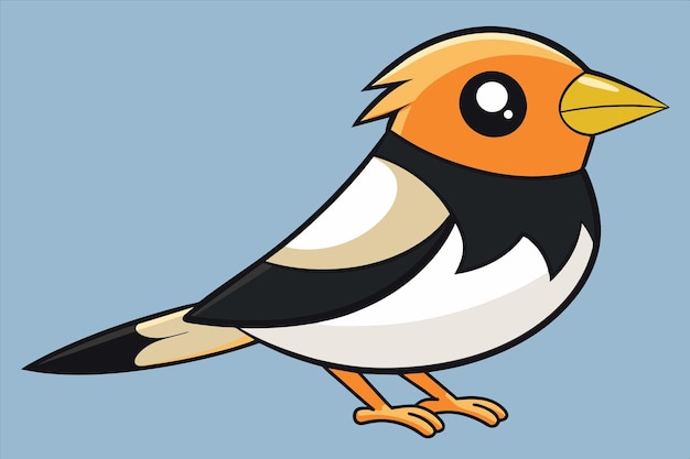 un dibujo de dibujos animados de un pájaro con un pico amarillo y plumas blancas