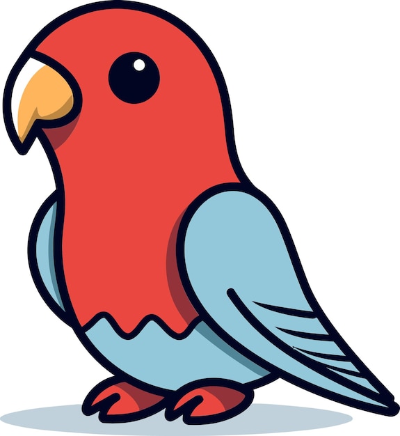un dibujo de dibujos animados de un pájaro rojo y azul con un pico azul