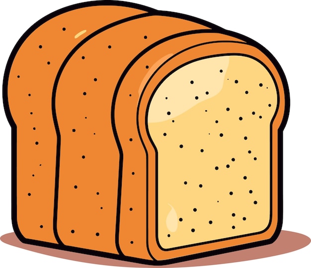 un dibujo de dibujos animados de un pedazo de pan con semillas en él