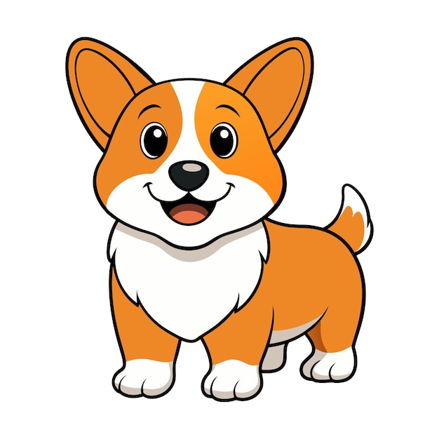 un dibujo de dibujos animados de un pequeño perro con un fondo blanco