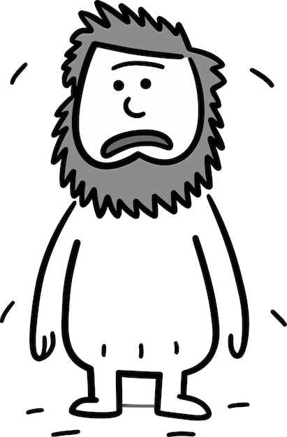 un dibujo de dibujos animados de un perro con una cara triste