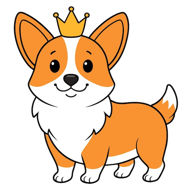un dibujo de dibujos animados de un perro con una corona en la cabeza