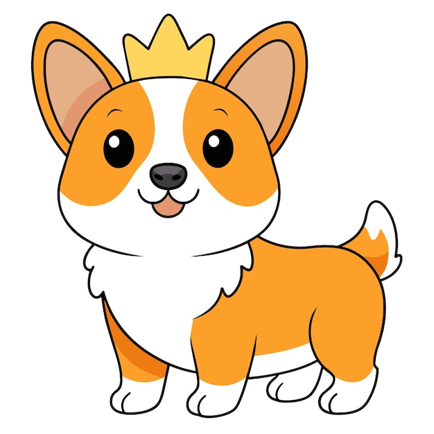 un dibujo de dibujos animados de un perro con una corona en la cabeza