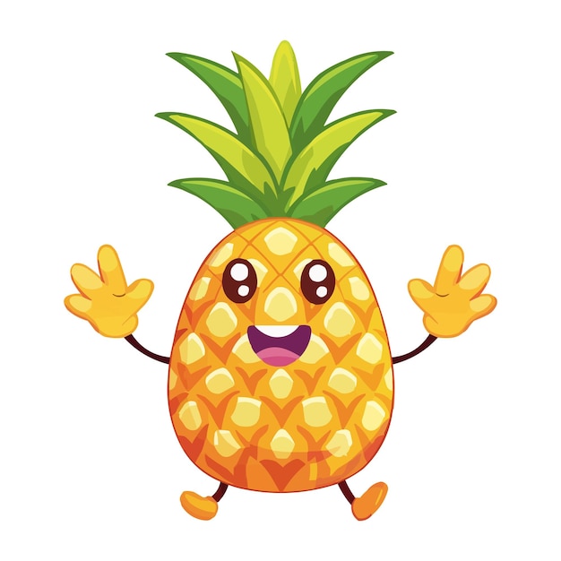 un dibujo de dibujos animados de una piña con una cara que dice piña