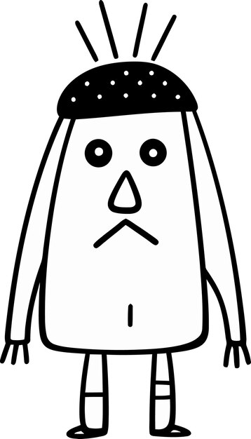 un dibujo de dibujos animados de un pingüino con un sombrero negro y un fondo blanco