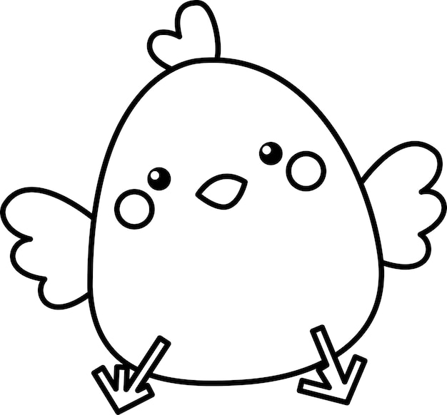 Un dibujo de dibujos animados de un pollo con alas.