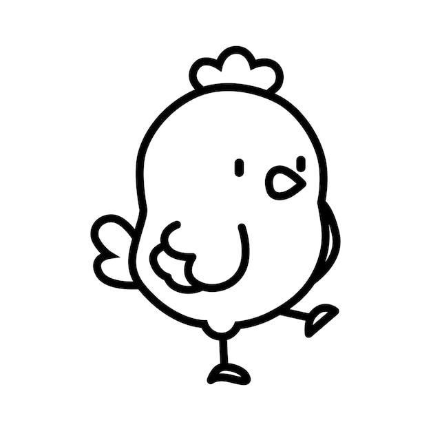 un dibujo de dibujos animados de un pollo amarillo con un corazón rojo en la cabeza