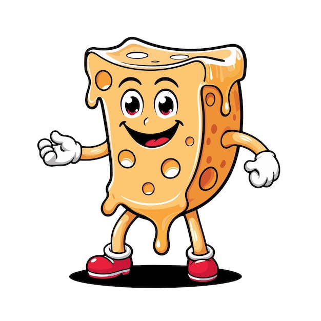 un dibujo de dibujos animados de un sándwich de queso con una sonrisa en él