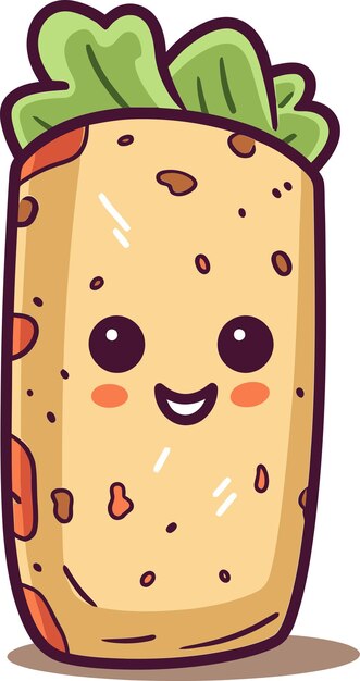 un dibujo de dibujos animados de un sándwich de queso con una sonrisa en él