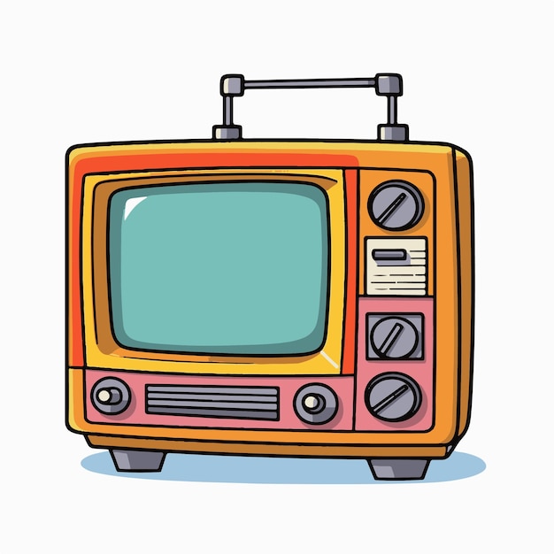 Un dibujo de dibujos animados de un televisor antiguo con la pantalla que muestra el tiempo de 8: 30.