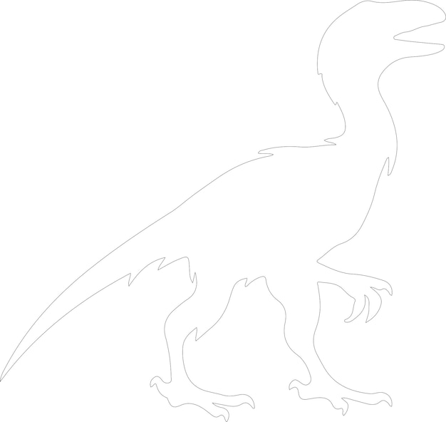 un dibujo de un dinosaurio con un contorno negro
