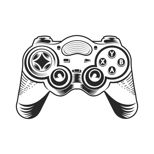 Vector dibujo de diseño del controlador de videojuegos