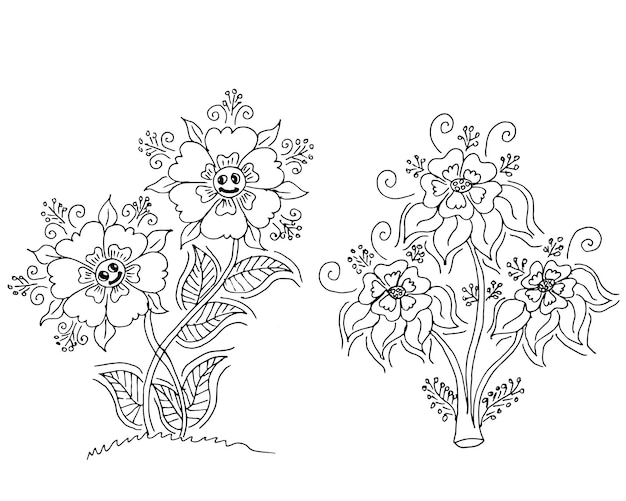 dibujo de diseño de flores