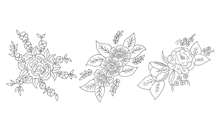 Vector dibujo de diseño de flores