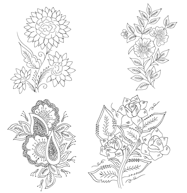 Dibujo de diseño de flores