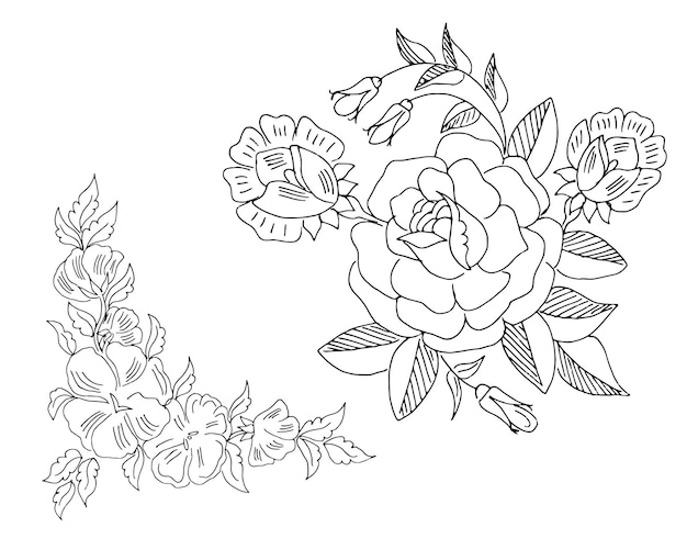 dibujo de diseño de flores