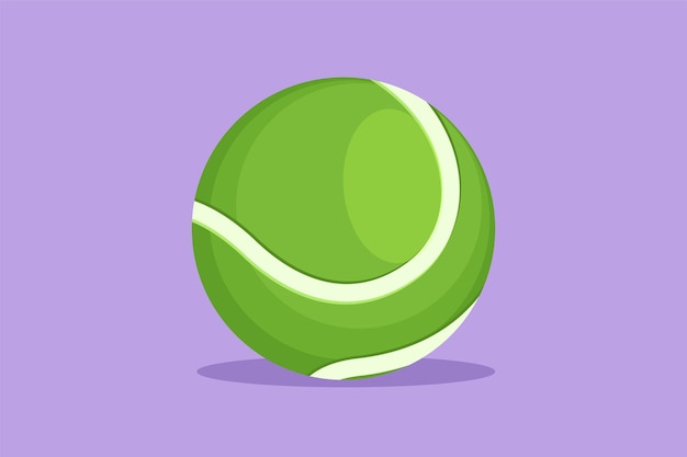 Vector dibujo de diseño gráfico plano pelotas de tenis estilizadas icono logotipo símbolo juegos de pelota de tenis competición deportiva torneo pelota de tenis amarilla hecha de fieltro y goma ilustración de vector de estilo de dibujos animados