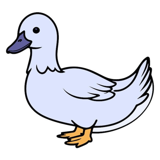 Vector un dibujo de un diseño de ilustración en color de línea libre de pato