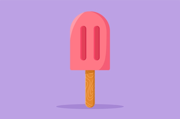Dibujo de diseño plano gráfico logotipo de la tienda de paletas heladas frescas Menú de cafetería y concepto de placa de restaurante Plantilla de servicio de entrega de alimentos en la calle Postre dulce congelado Vector de estilo de dibujos animados