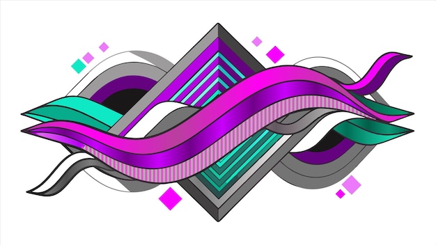 un dibujo de un diseño en púrpura y rosa con un borde púrpura