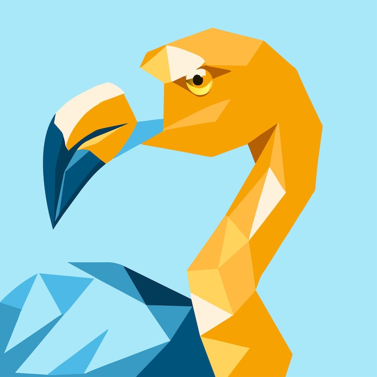 Vector dibujo de un diseño vectorial de color plano de pájaro amarillo