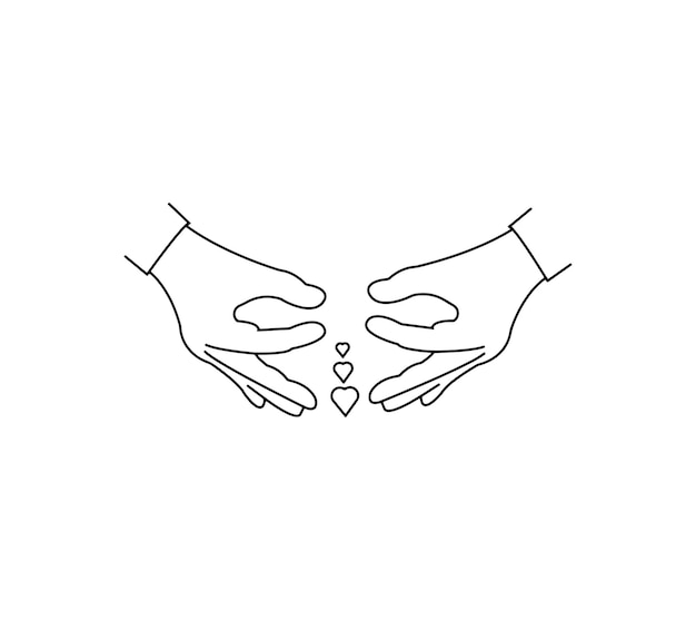 un dibujo de dos manos con un anillo de diamantes en la parte inferior