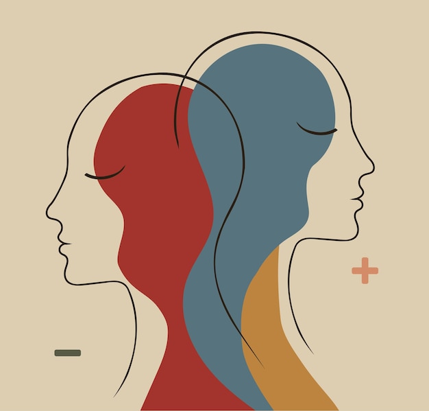un dibujo de dos personas con diferentes colores y las palabras cerebro en la parte inferior