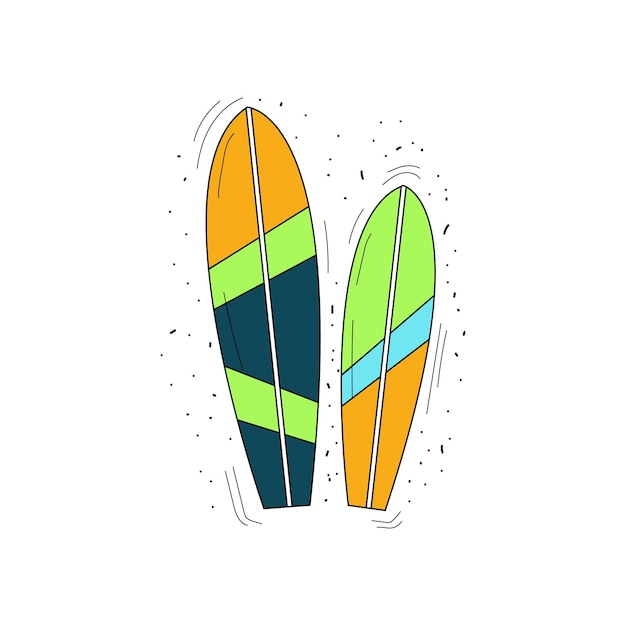 un dibujo de dos tablas de surf con un fondo de whi