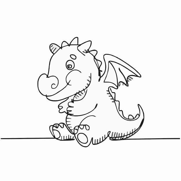 Un dibujo de un dragón con un dragón en él