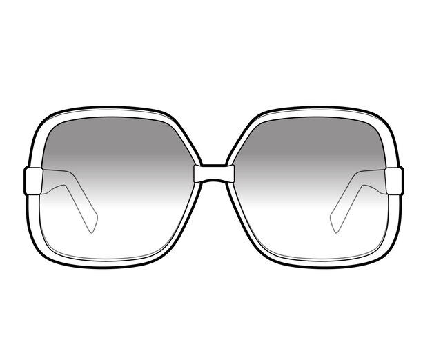 Dibujo e ilustración del diseño de las gafas de sol
