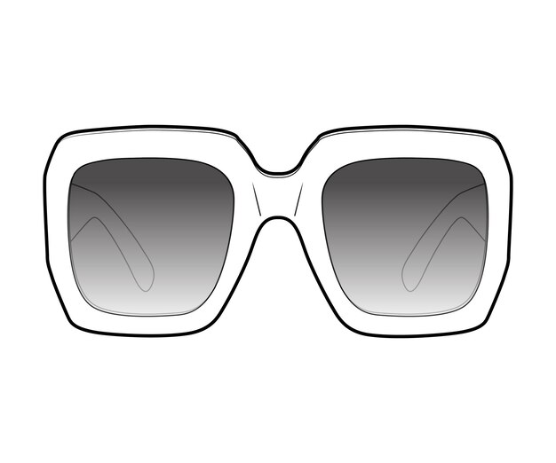 Dibujo e ilustración del diseño de las gafas de sol