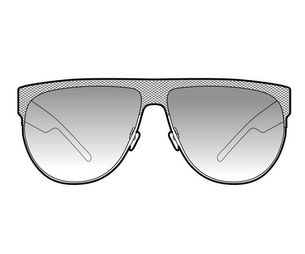 Dibujo e ilustración del diseño de las gafas de sol