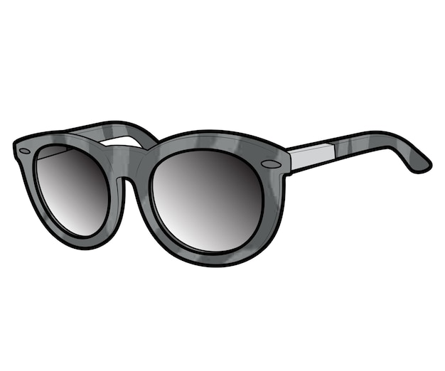 Dibujo e ilustración del diseño de las gafas de sol