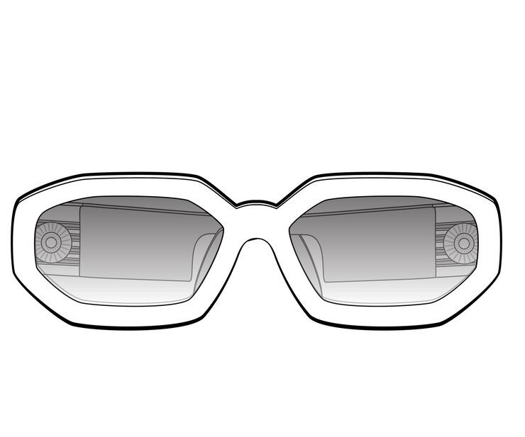 Vector dibujo e ilustración del diseño de las gafas de sol