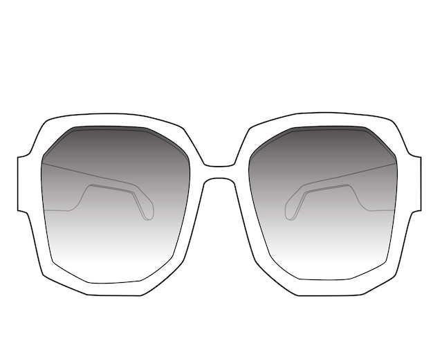 Dibujo e ilustración del diseño de las gafas de sol