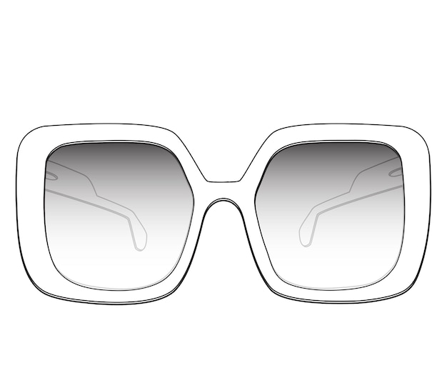 Dibujo e ilustración del diseño de las gafas de sol