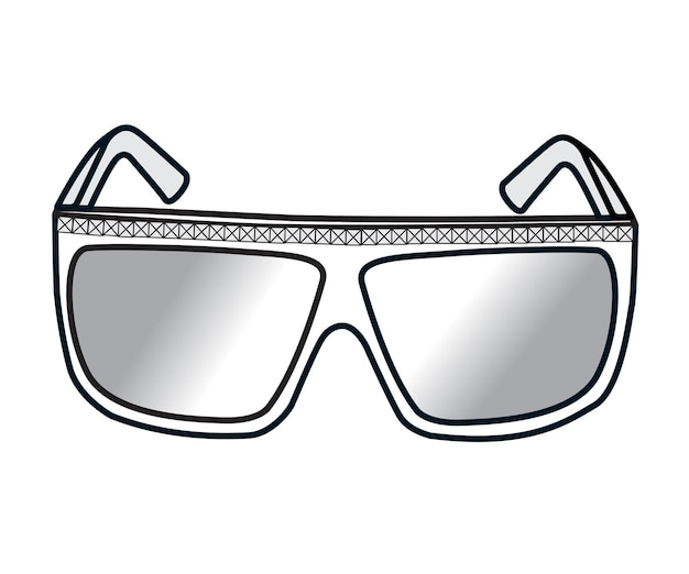 Dibujo e ilustración del diseño de las gafas de sol