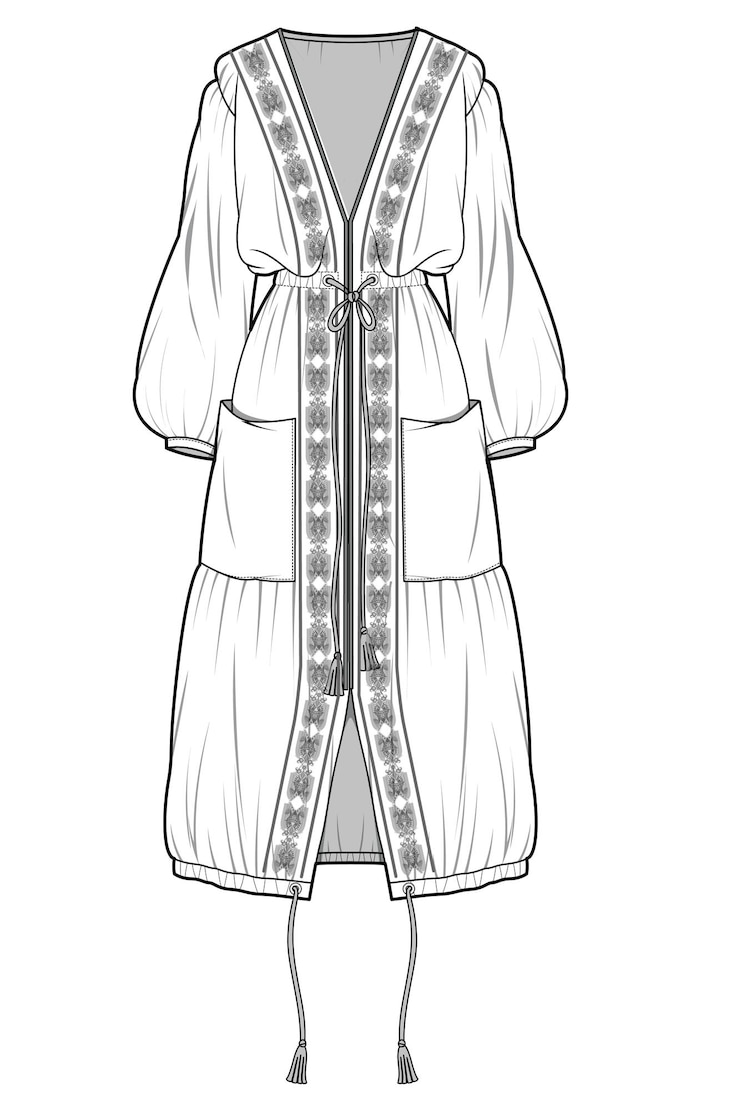 Vector dibujo e ilustración del diseño del vestido