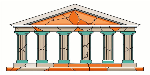Vector un dibujo de un edificio con columnas y columnas